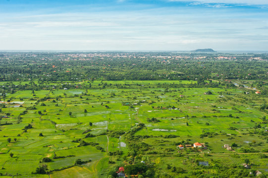 View from balloon of Siem Reap city, Cambodia