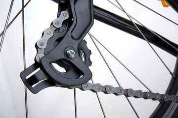 part bicycles on white background.