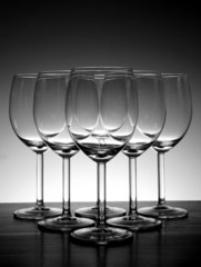 Empty wine glass in Beautiful light background