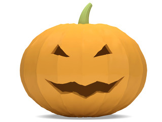 3d Halloween Pumpkin on white background