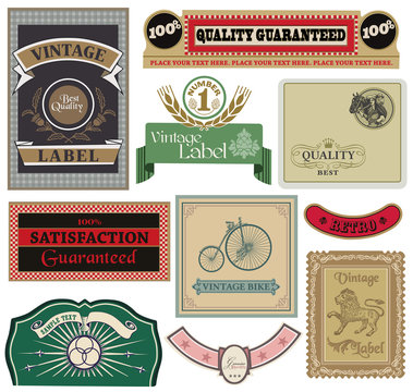 Collection of Vintage Labels in vector
