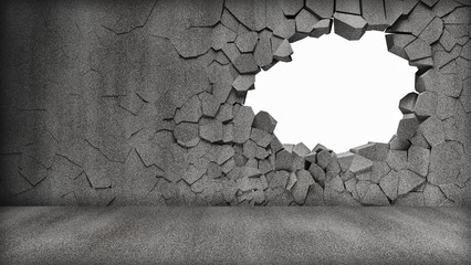 Grungy Broken Concrete Wall