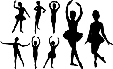 Ballet girls dancers silhouettes