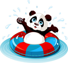 Naklejka premium Summer fun Panda