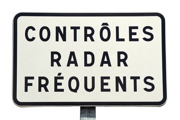 Panneau d'avertissement de contrôles radar - obrazy, fototapety, plakaty