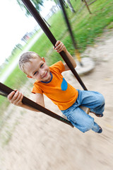 portrait of cute kid with blue eyes