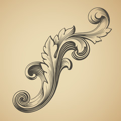 vector vintage Baroque pattern design element - 40819933