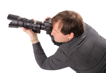 Men with digital camera