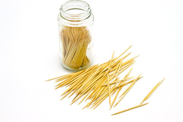 toothpick in bottle glass