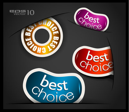 Best choice tag or stickers collection.