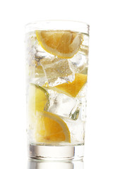 cold fresh lemonade isolated on white