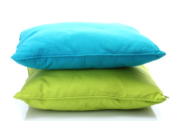 bright pillows isolated on white