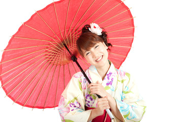 Fototapeta premium Beautiful kimono woman