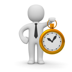 3d man with a watch