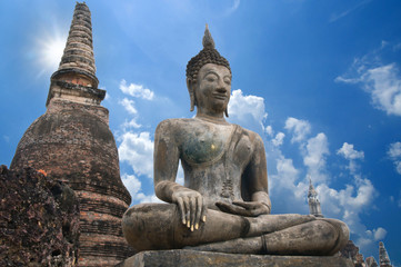 buddha status on blue sky