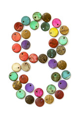 Number 8 from colorful beads