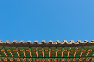 ancient korean style under roof decorative ornament