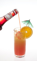 Tequila sunrise Cocktail isolated on a white background