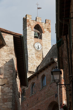Suvereto, medieval Town Hall tower  - palazzo comunale, Tuscany
