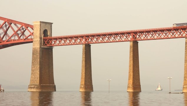 Train passing on the Forth bridge