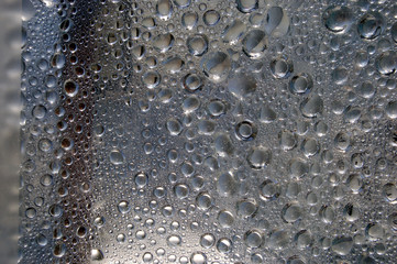 Drops of water on glass