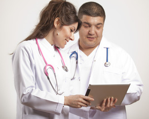 Fototapeta premium doctor using tablet pc