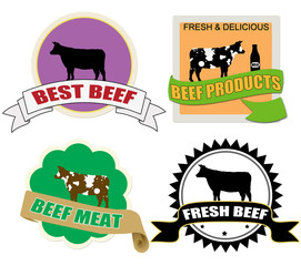 Stickers set with beef meat
