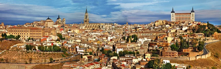 Foto auf Leinwand ancient cities of Spain - Toledo,  panoramic view © Freesurf