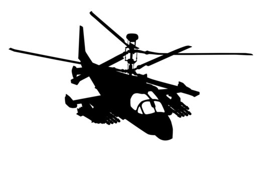 Russian Ka-52 (Hokum B) attack helicopter silhouette