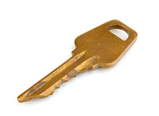 Metal key isolated on white
