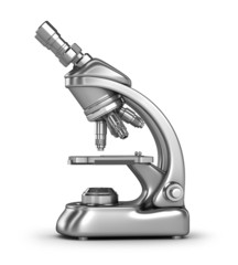 Modern microscope isolated on white