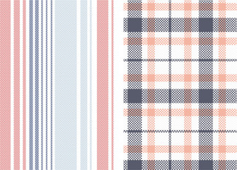 春ストライプチェックセット