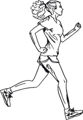 Sketch of female marathon runner. Vector illustration - 40841566