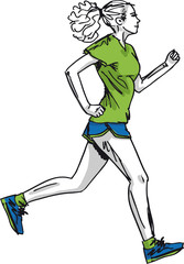 Sketch of female marathon runner. Vector illustration - 40841723