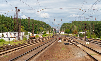 Fototapeta na wymiar View of railroad station