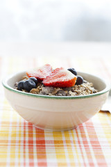 Bowl of muesli and berries