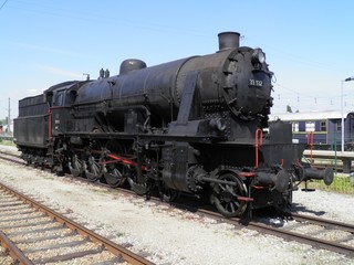 Plakat steam engine locomotive