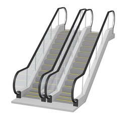3d render of escalator stairs