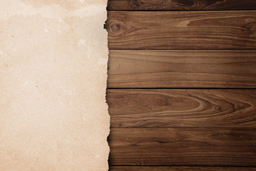 old paper with wooden frame.