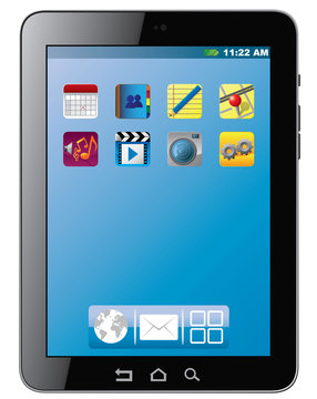 Tablet PC with icons