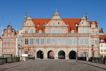 Fototapeta premium Green Gate in Gdansk, Poland.