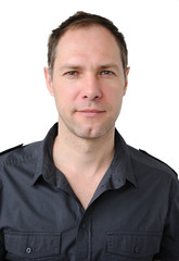 Portrait of a handsome middle-aged men isolated on white