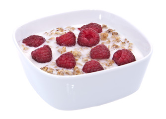 Muesli with fresh fruits in a bowl