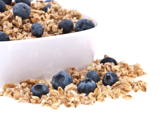 Muesli with fresh blueberries