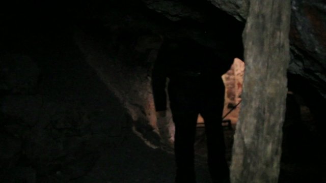 Man exploring mine
