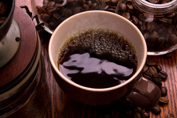 熱いコーヒー