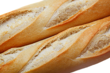 Photo of a Baguette on white background