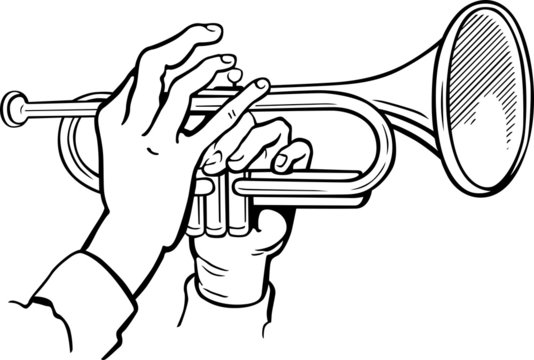 Trumpet in the hands