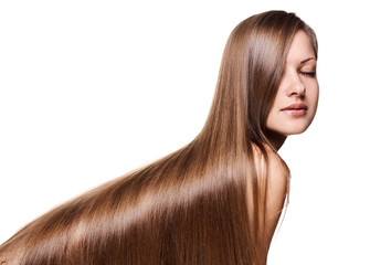 Naklejka premium woman with long healthy hair