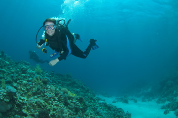 Happy scuba diver